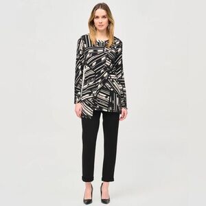 Joseph Ribkoff Heavy Knit Pull On Slim Fit Rolled Cuff Crop Pants